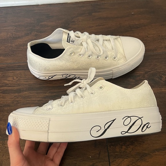 Custom Platform BRIDE Converse - Picture 1 of 4